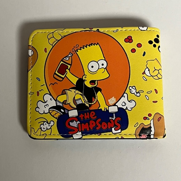 The Simpsons Homer Bart Faux Leather Wallet New Yellow 90s Cartoon Marge Lisa - Picture 2 of 9